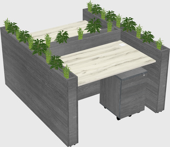 Rectangular shared desk