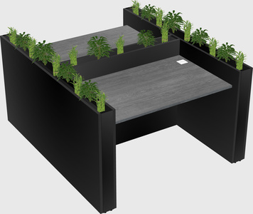 Rectangular shared desk