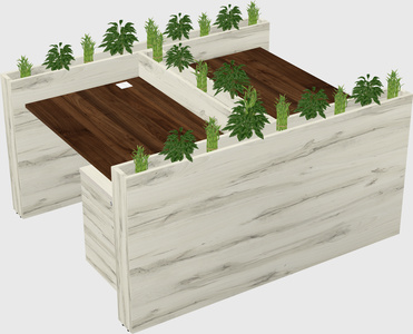 Rectangular shared desk