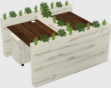 Rectangular shared desk