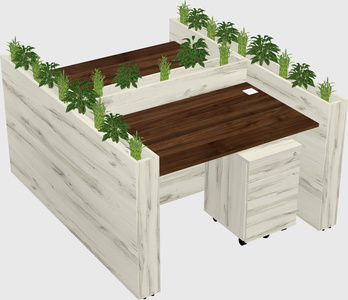 Rectangular shared desk