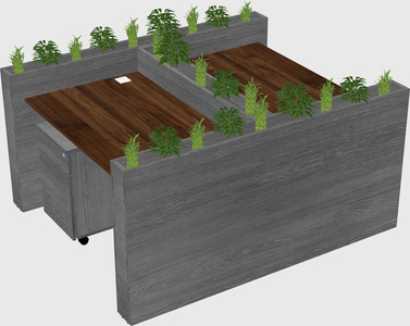 Rectangular shared desk