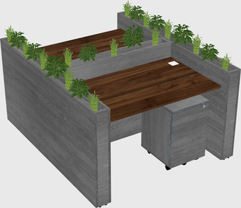 Rectangular shared desk