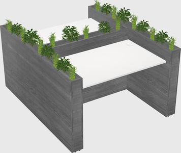 Rectangular shared desk