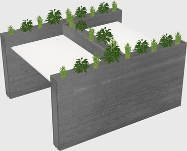 Rectangular shared desk