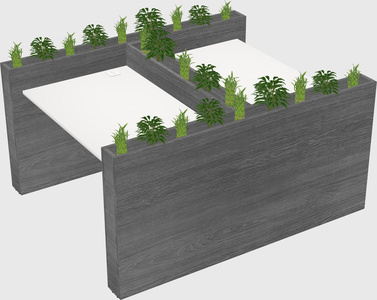 Rectangular shared desk