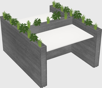 Rectangular shared desk