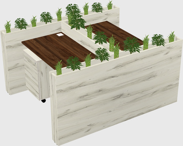 Rectangular shared desk