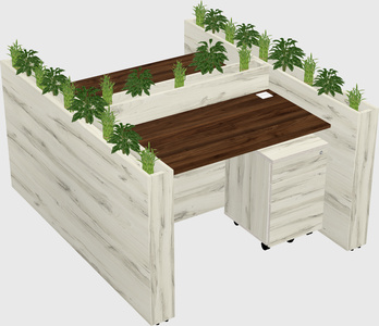 Rectangular shared desk