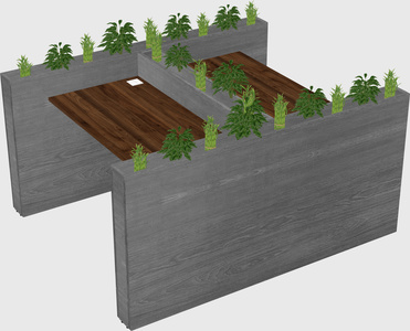 Rectangular shared desk