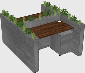 Rectangular shared desk