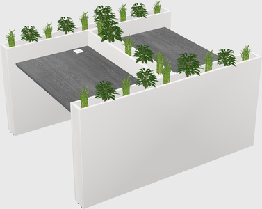 Rectangular shared desk