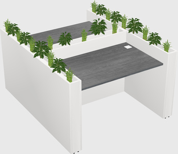 Rectangular shared desk