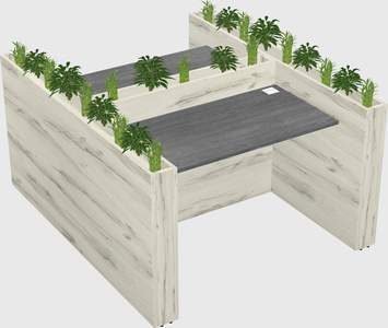 Rectangular shared desk