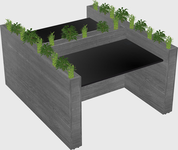 Rectangular shared desk