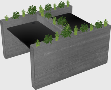Rectangular shared desk