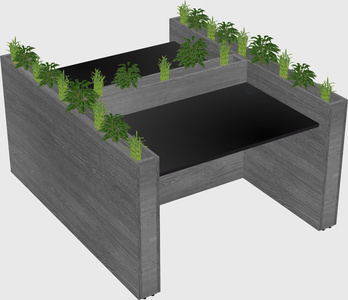 Rectangular shared desk