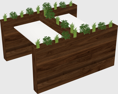 Rectangular shared desk