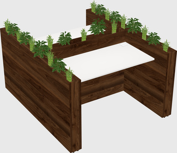 Rectangular shared desk