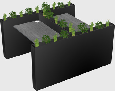 Rectangular shared desk