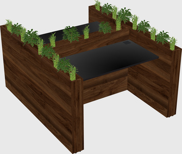 Rectangular shared desk