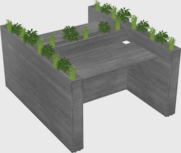 Rectangular shared desk