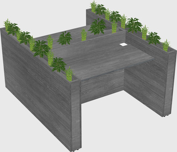 Rectangular shared desk