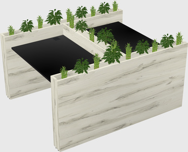 Rectangular shared desk