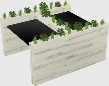 Rectangular shared desk