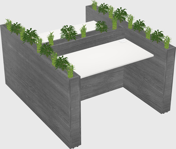 Rectangular shared desk