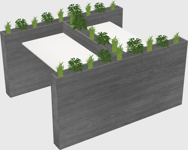 Rectangular shared desk