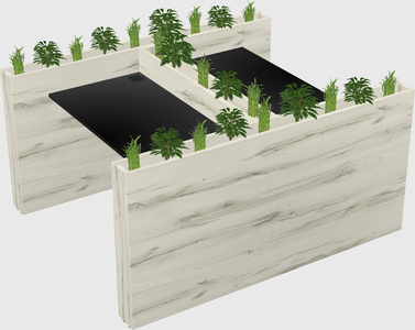 Rectangular shared desk