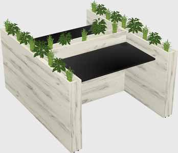 Rectangular shared desk