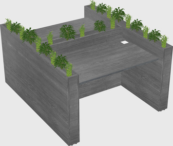Rectangular shared desk