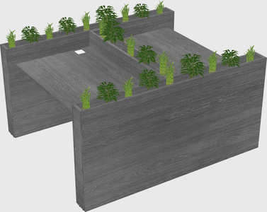 Rectangular shared desk