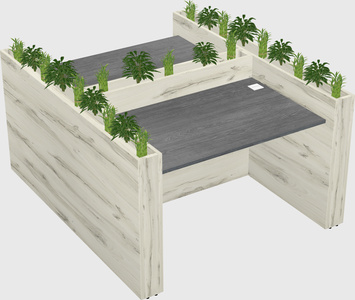 Rectangular shared desk