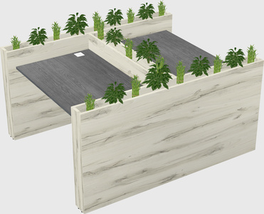Rectangular shared desk