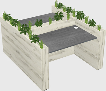 Rectangular shared desk