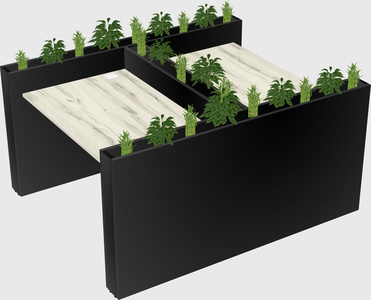 Rectangular shared desk