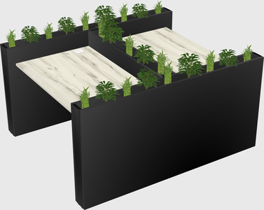 Rectangular shared desk