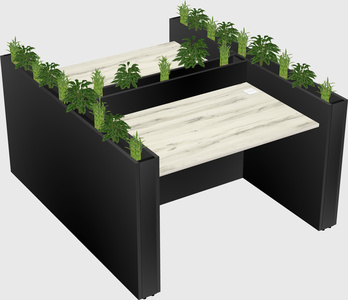 Rectangular shared desk