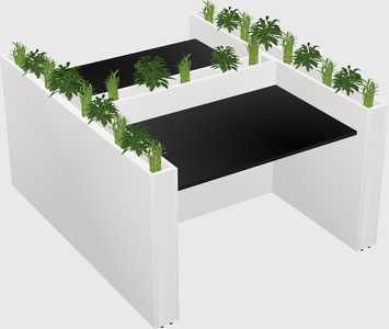 Rectangular shared desk