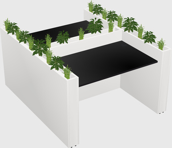 Rectangular shared desk