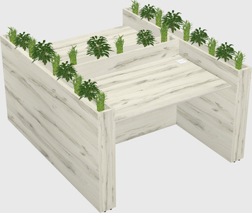 Rectangular shared desk