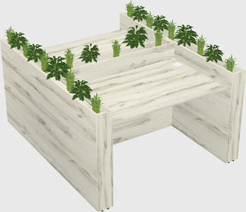 Rectangular shared desk