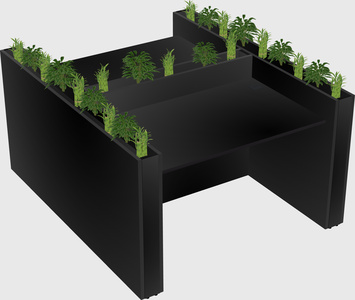 Rectangular shared desk