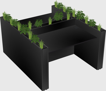 Rectangular shared desk