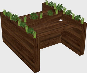 Rectangular shared desk