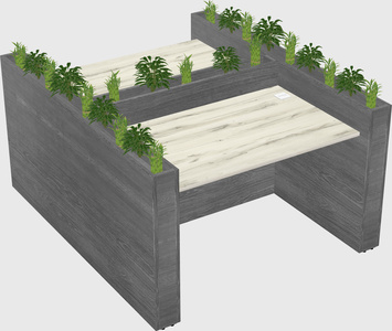 Rectangular shared desk