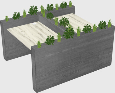 Rectangular shared desk